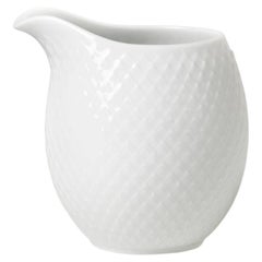Rhombe Milk Jug, White, 13.2 Oz