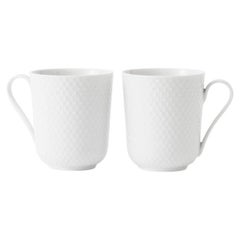 Rhombe Mug with Handle, White