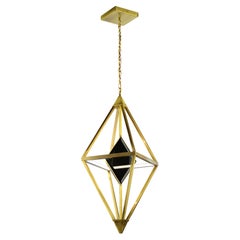 Rhomboid Brass Vivien Suspension Lamp by Marioni