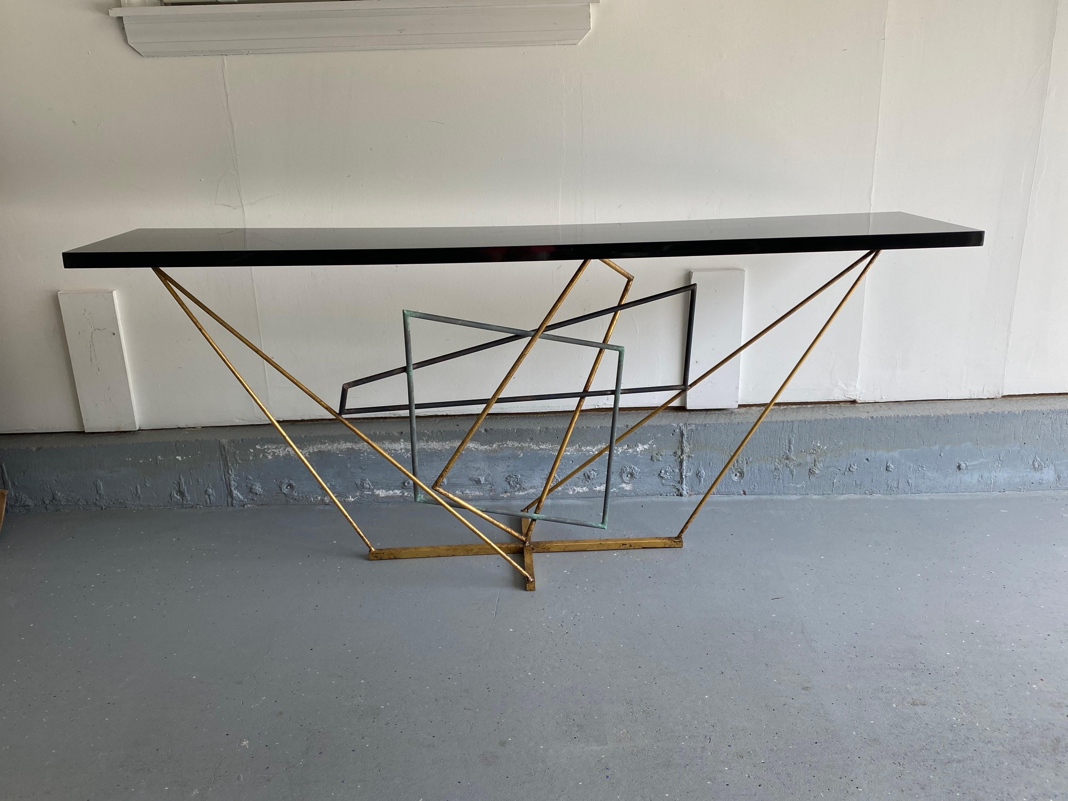 Lacquered  Rhomboid Console Table by Gareth Devonald Smith for Porta Romana For Sale