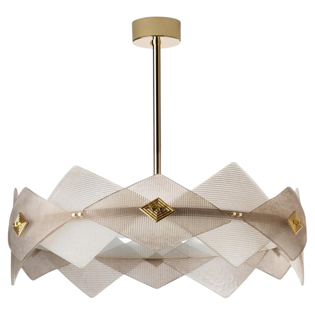 Lampadario Rombo a 6 luci beige in vendita