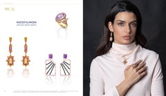Rhombus Multicolor Star Necklace 18Kt Gold Tourmaline Mandarin Garden Diamnods