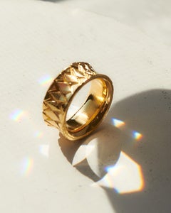 Rhombus Ring is handmade of 24ct gold-plated bronze