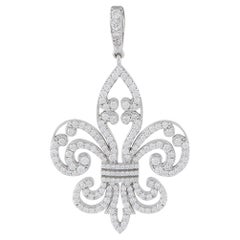 Rhonda Faber Green 18K Gold 1.32ct Diamond Fleur-de-Lis Pendant RF01-022626