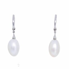 Rhonda Faber Green Baroque Freshwater Cultured Pearl and Diamond Earrings