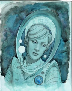 Blauer Astronaut