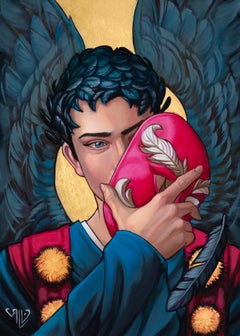 "Tengu" (2023) de Rhonda Libbey, Pintura original, Criatura mítica japonesa