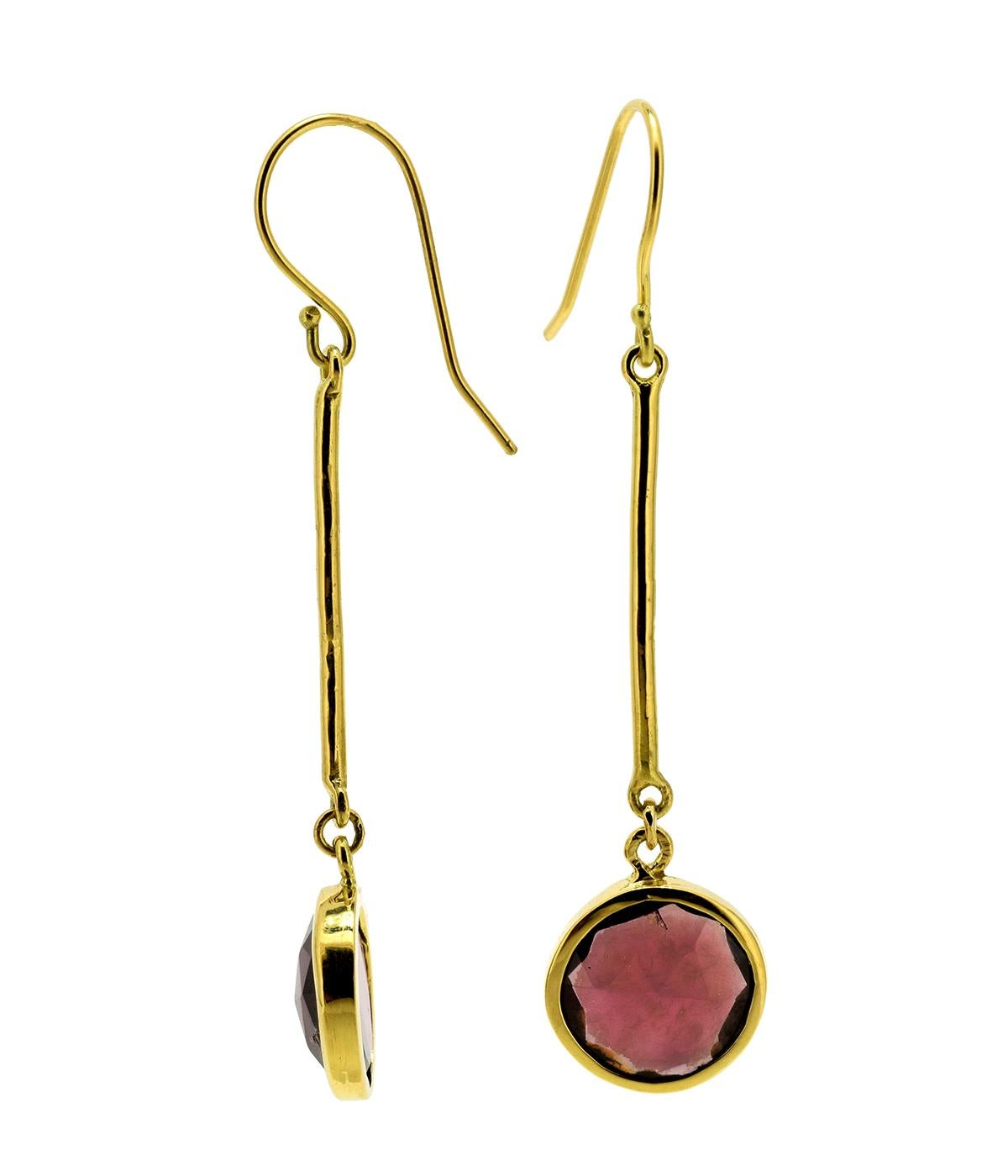 One-of-a-kind, 10mm round rosy faceted Rhondolites, which are in the garnet family (the name is derived from the Greek 