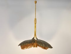 Rhubarb Leaf Chandelier, Tommaso Barbi, Bottega Gadda, Italy 1970