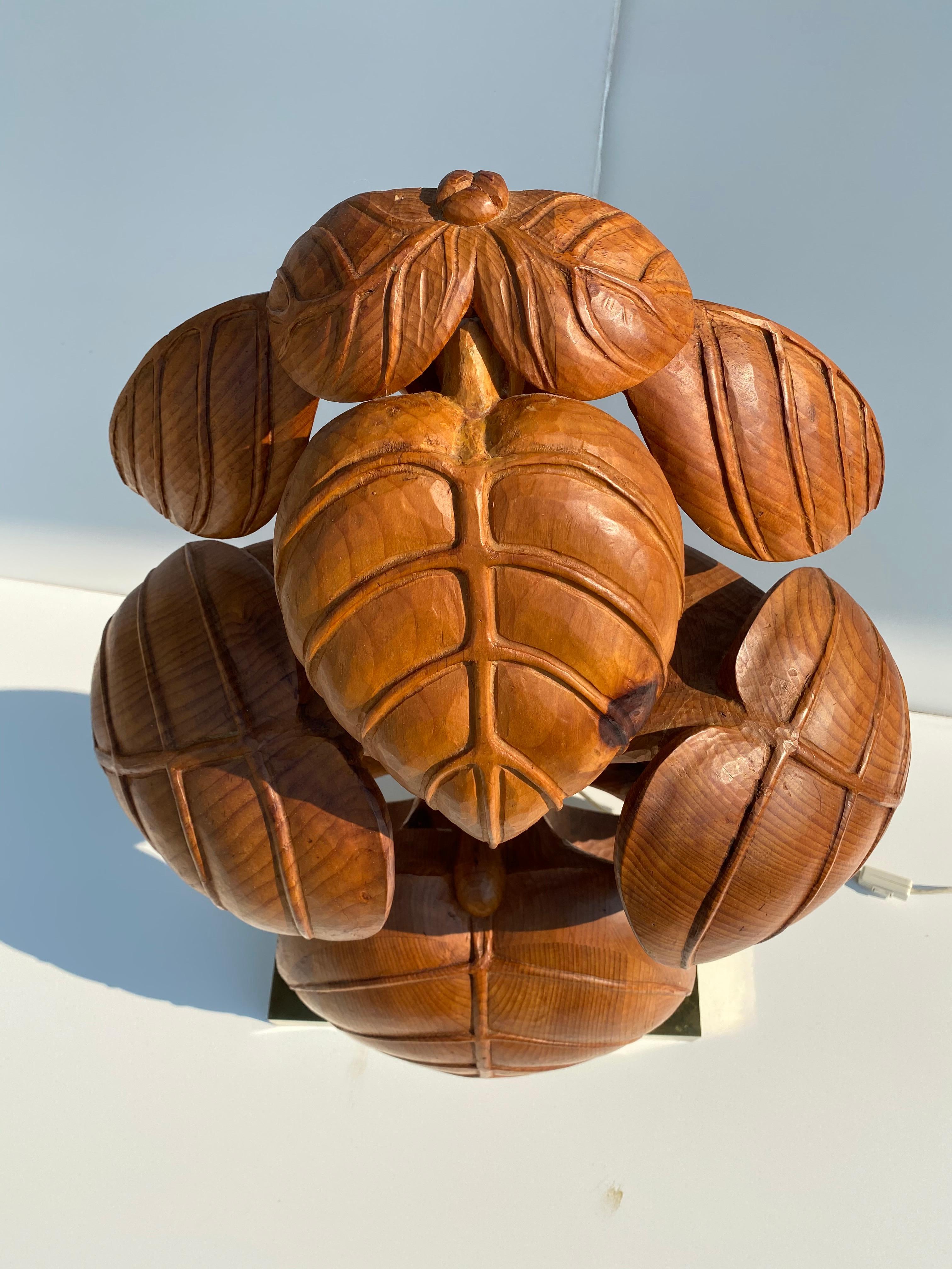 Late 20th Century Rhubarb Leaf Sculpture Lamp For Sale
