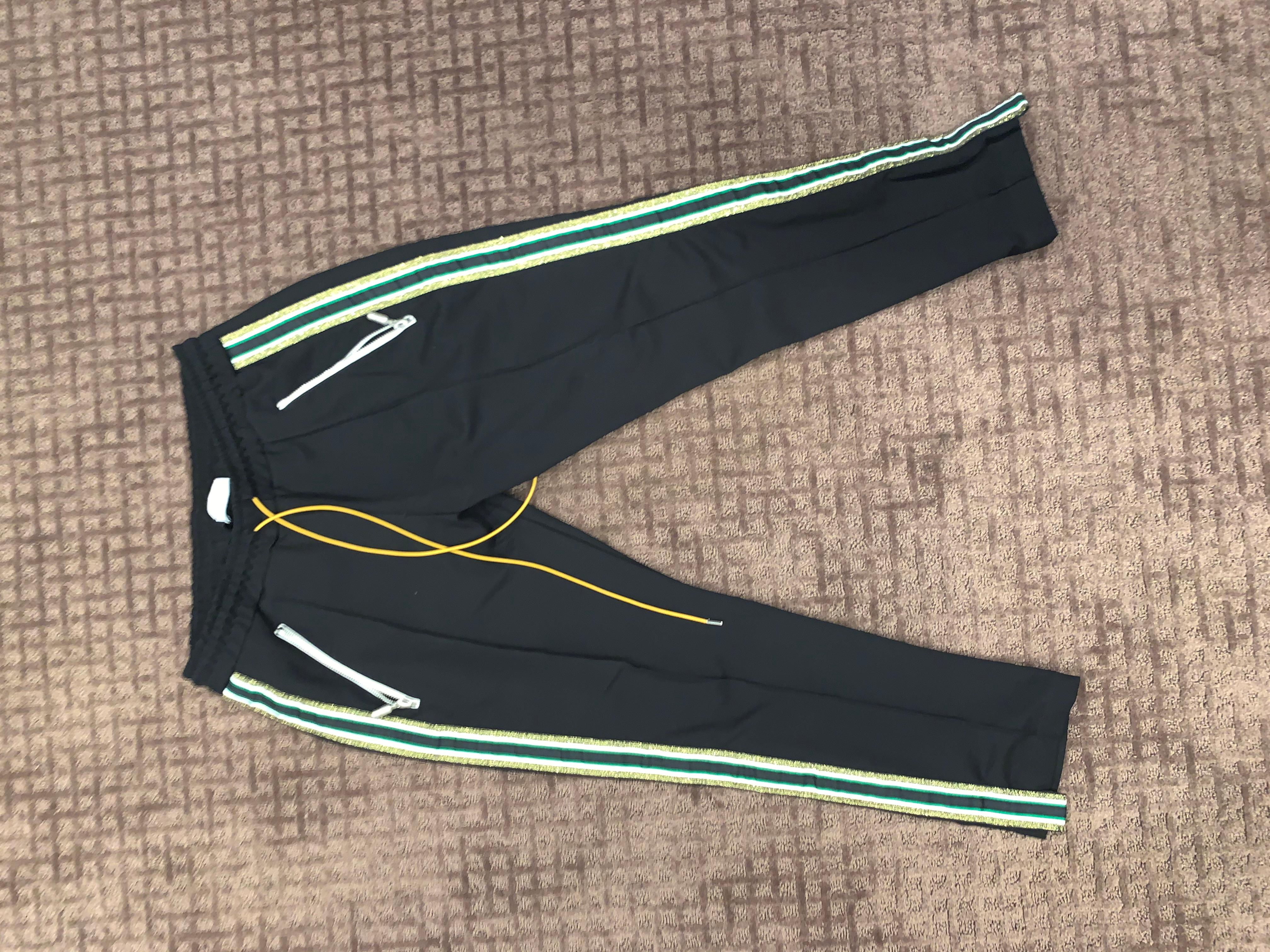 Black Rhude black tuxedo pants green stripe For Sale