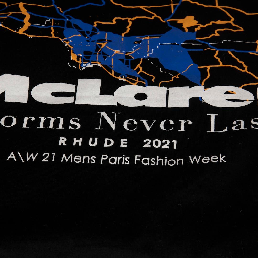 Noir Rhude Rhude x Mclaren Racing Black Graphic Print T Shirt Size S en vente