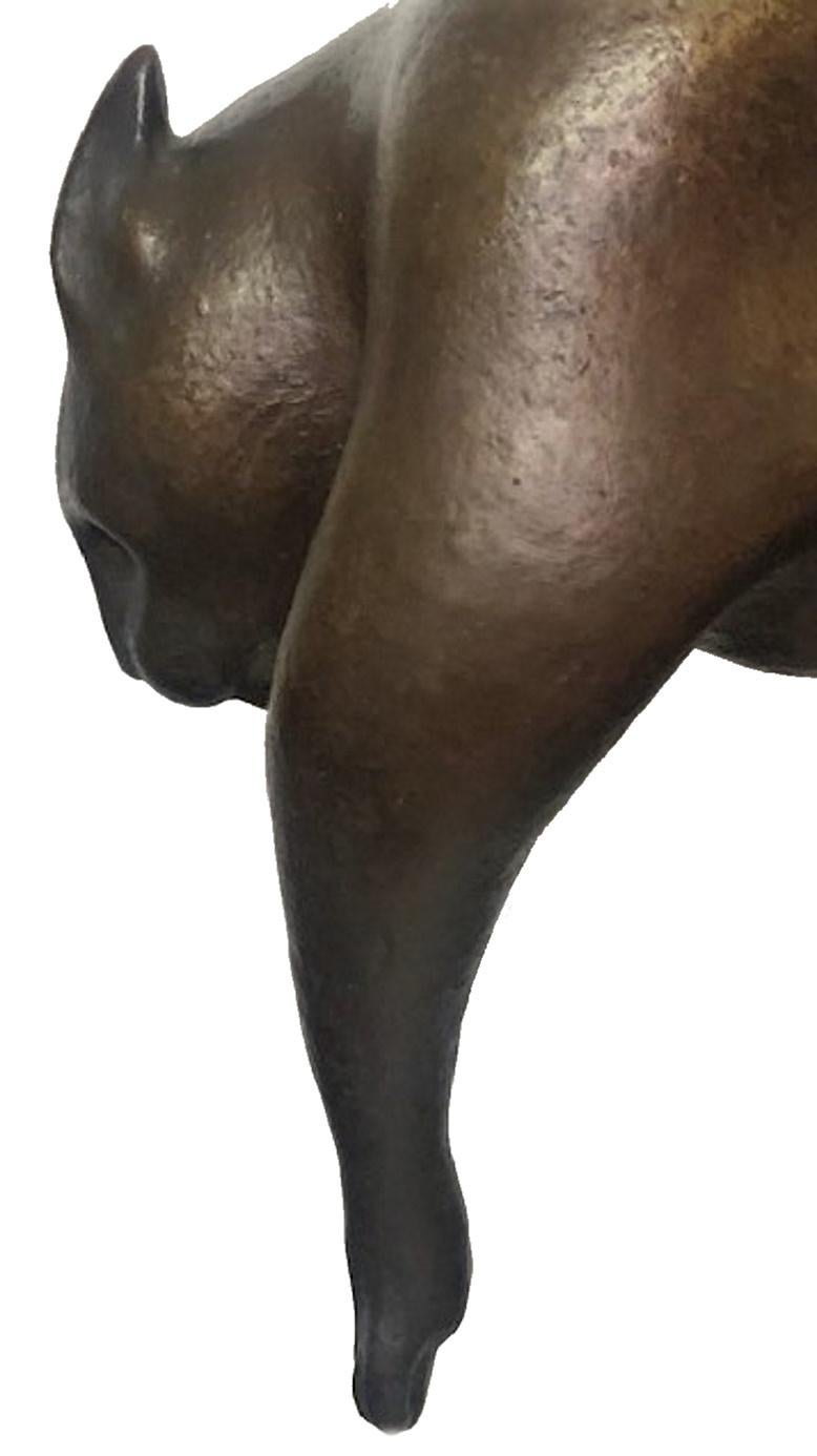 Rhys Caparn, a Creeping Сat, American Modernist Patinated Bronze Sculpture, 1935 1