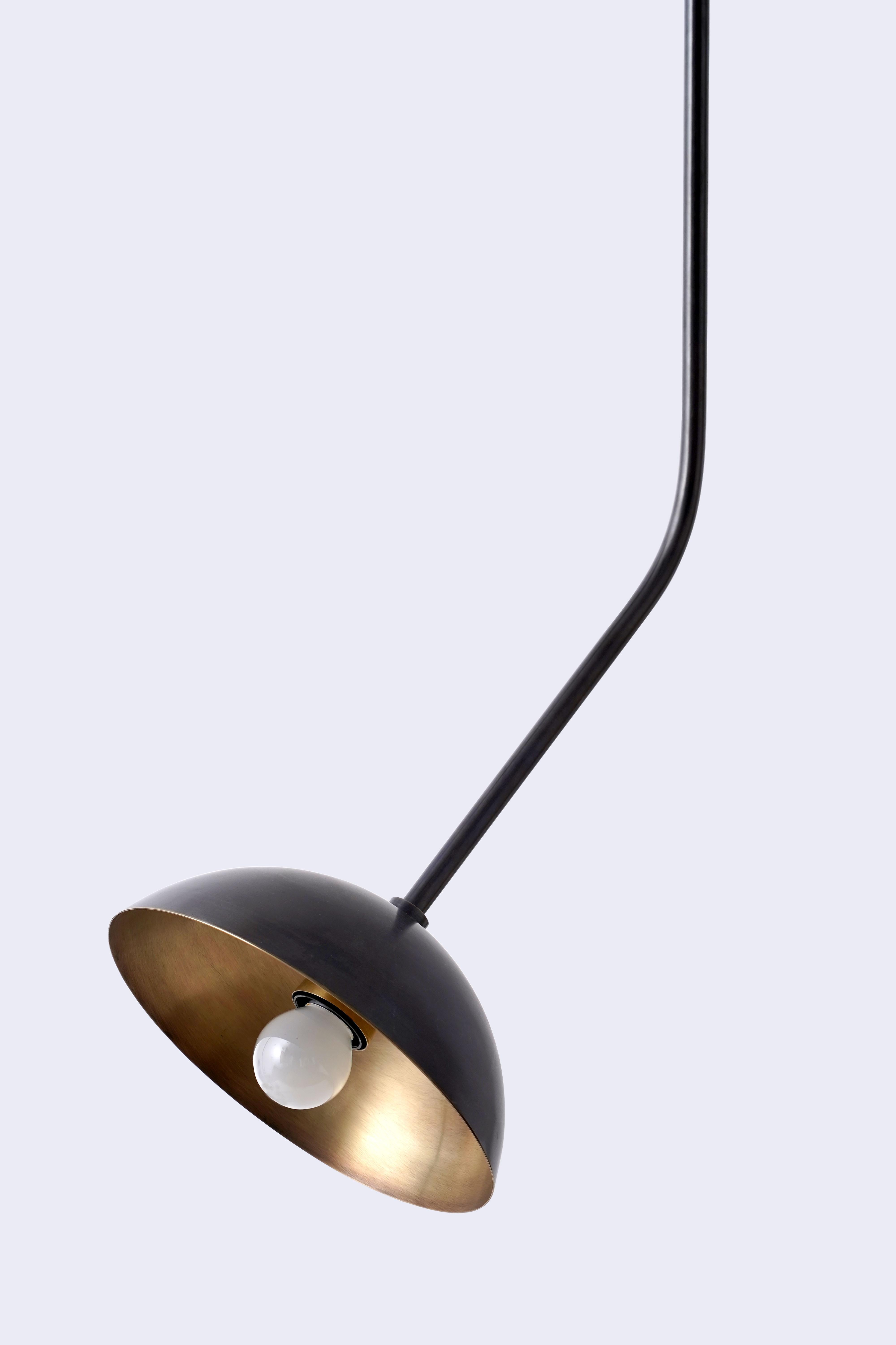 Post-Modern Rhythm 1 Brass Dome Pendant Lamp by Lamp Shaper For Sale