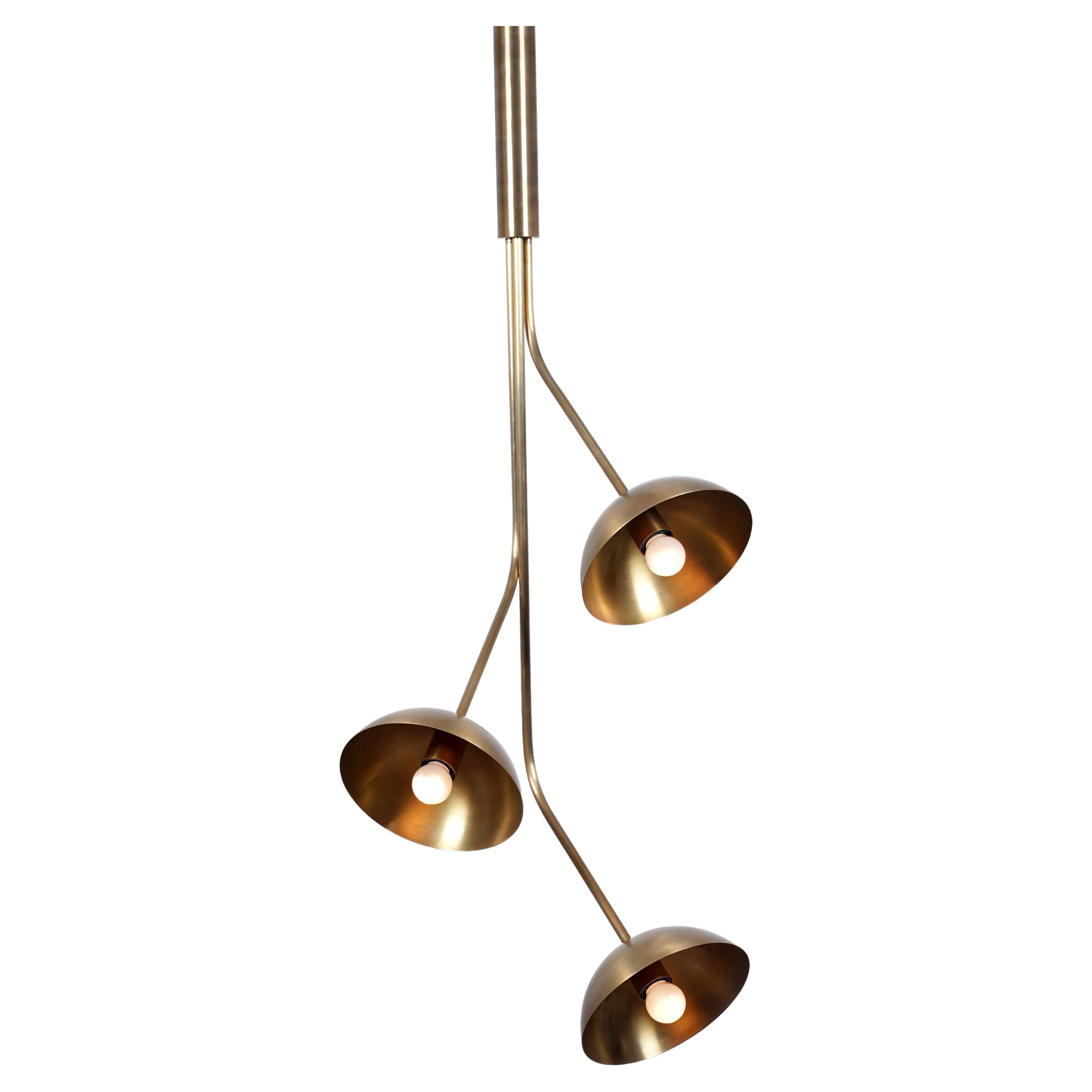 Rhythm 3 Brass Dome Pendant Lamp by Lamp Shaper For Sale