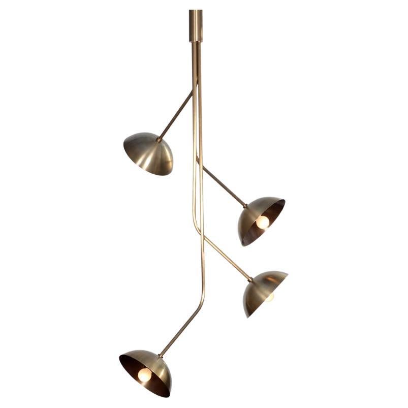 Rhythm 4 Brass Dome Pendant Lamp by Lamp Shaper For Sale