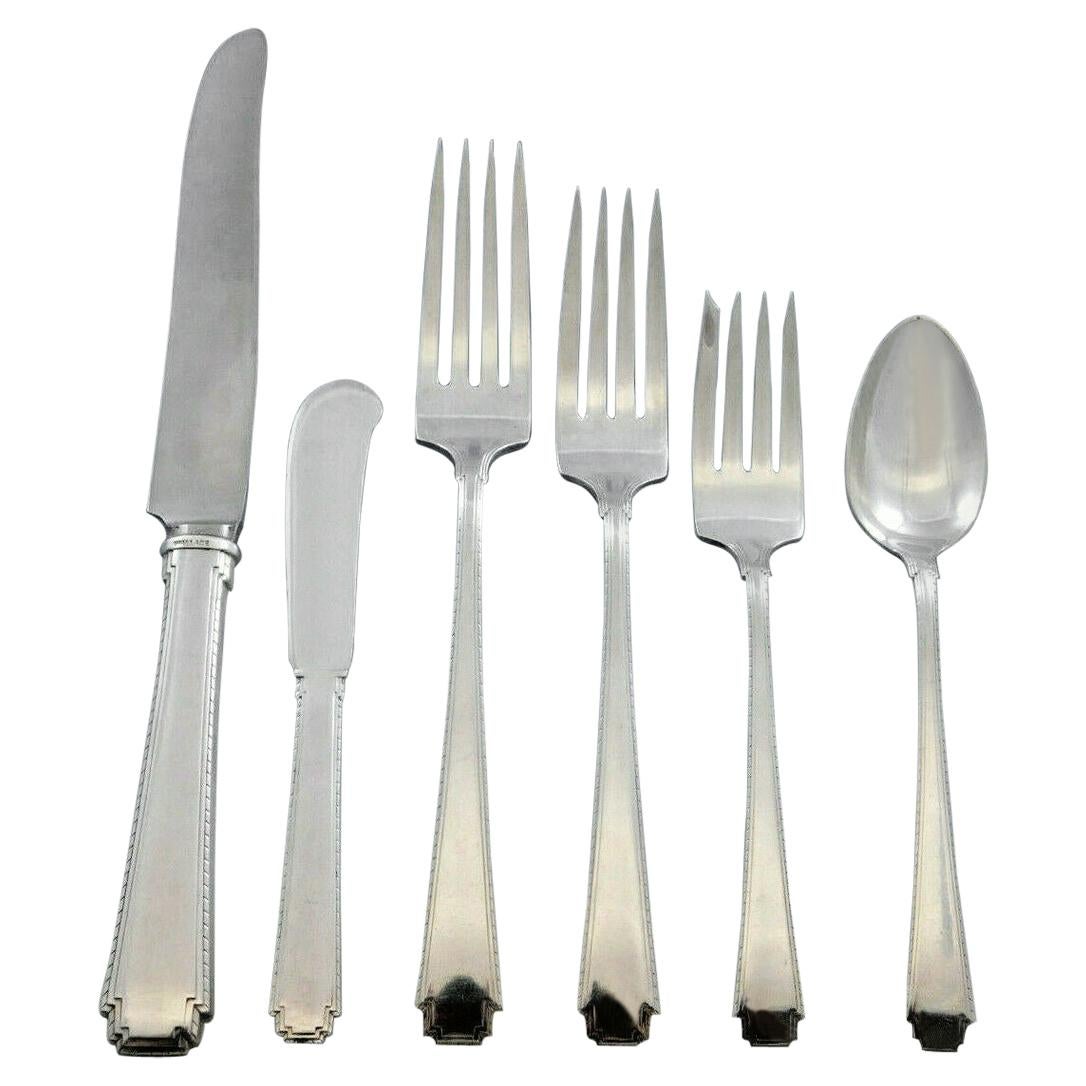 ELEGANT WALLACE ROSE POINT STERLING SILVER 4 PIECE PLACE SETTING  FLATWARE 
