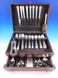 Rhythm by Wallace Sterling Silver Flatware Service Dinner Set 79 Pcs B Monogram
