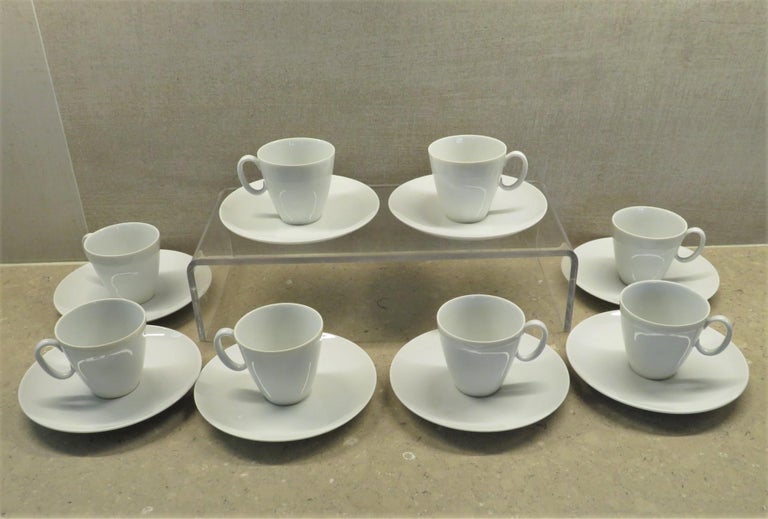 Rhythm Espresso Coffee Cups Continental China Raymond Loewy, Rosenthal, Germany In Good Condition For Sale In Miami, FL