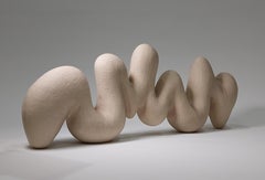 Rhythm Form - Abstract White Ceramic Sculpture by Rachel Peters, UK, In Stock