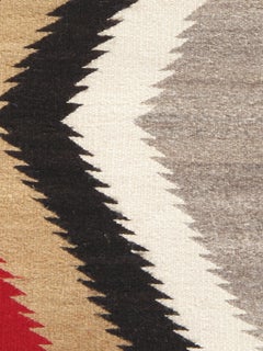 Rhythm of the Four Directions: A Mid-20th Century Navajo Chevron Rug, Handmade