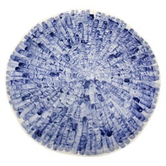 Rhythm Platter #1 by Isabel Halley, White Porcelain with Cobalt Glaze