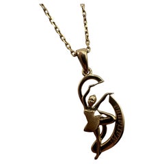 Rhythmic Gymnastics 14KT gold pendant necklace gymnast with ribbon rhythmic