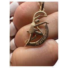 Rhythmic Gymnastics ribbon 18K gold pendant necklace gymnast ribbon personalized