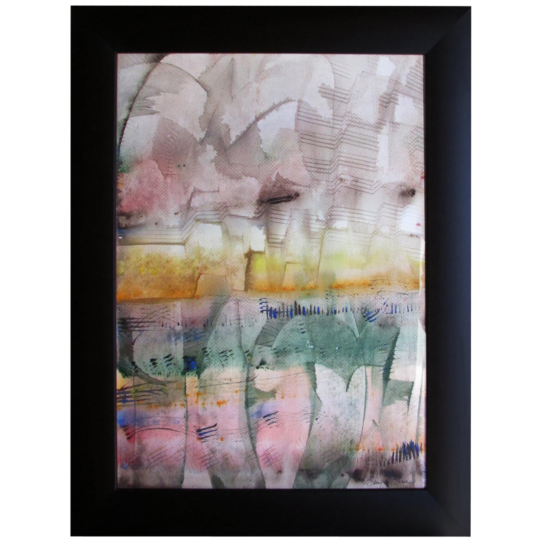 Contemporary Rhythmic Watercolor by Barry Bleach For Sale