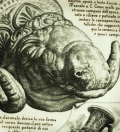 Rhyton Plate for Martini & Rossi, by P. Fornasetti, 1960s