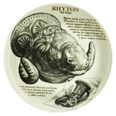 Rhyton Plate for Martini & Rossi, by P. Fornasetti, 1960s