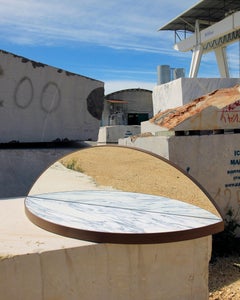 RI-FLESSO - Console table in Marble and  Wood with Mirror