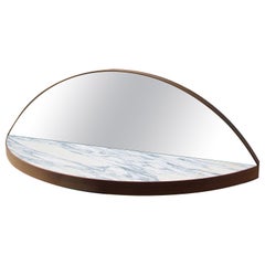 RI-FLESSO - Table console en marbre et bois de rose  Bois avec miroir