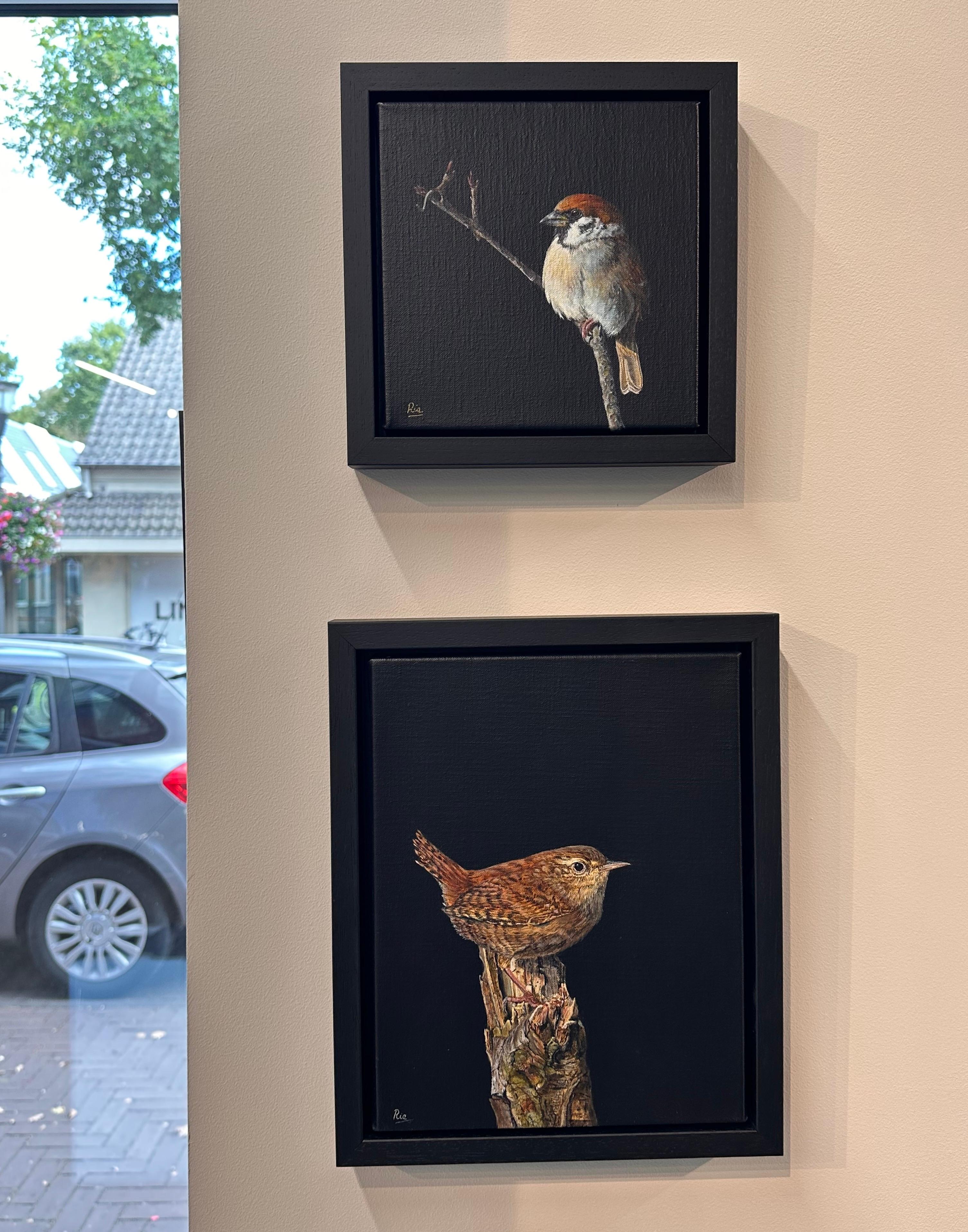 - 21. Jahrhundert Zeitgenössische realistische Malerei von einem Vogel – Painting von Ria Koreman