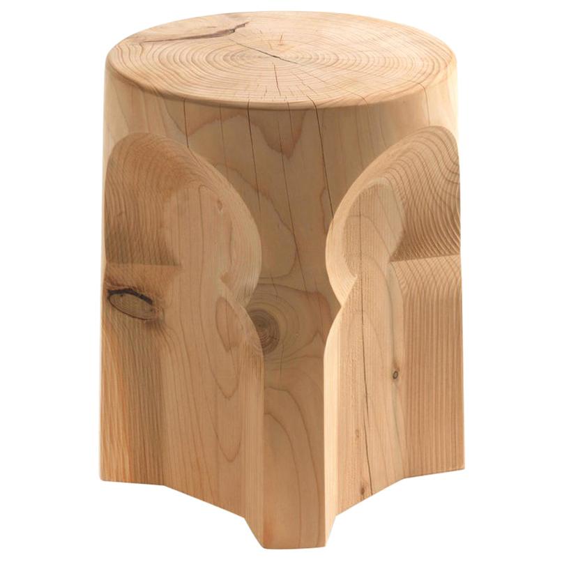 Riad Cedar Stool in Solid Natural Cedar Wood