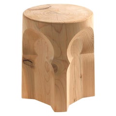 Riad Cedar Stool in Solid Natural Cedar Wood