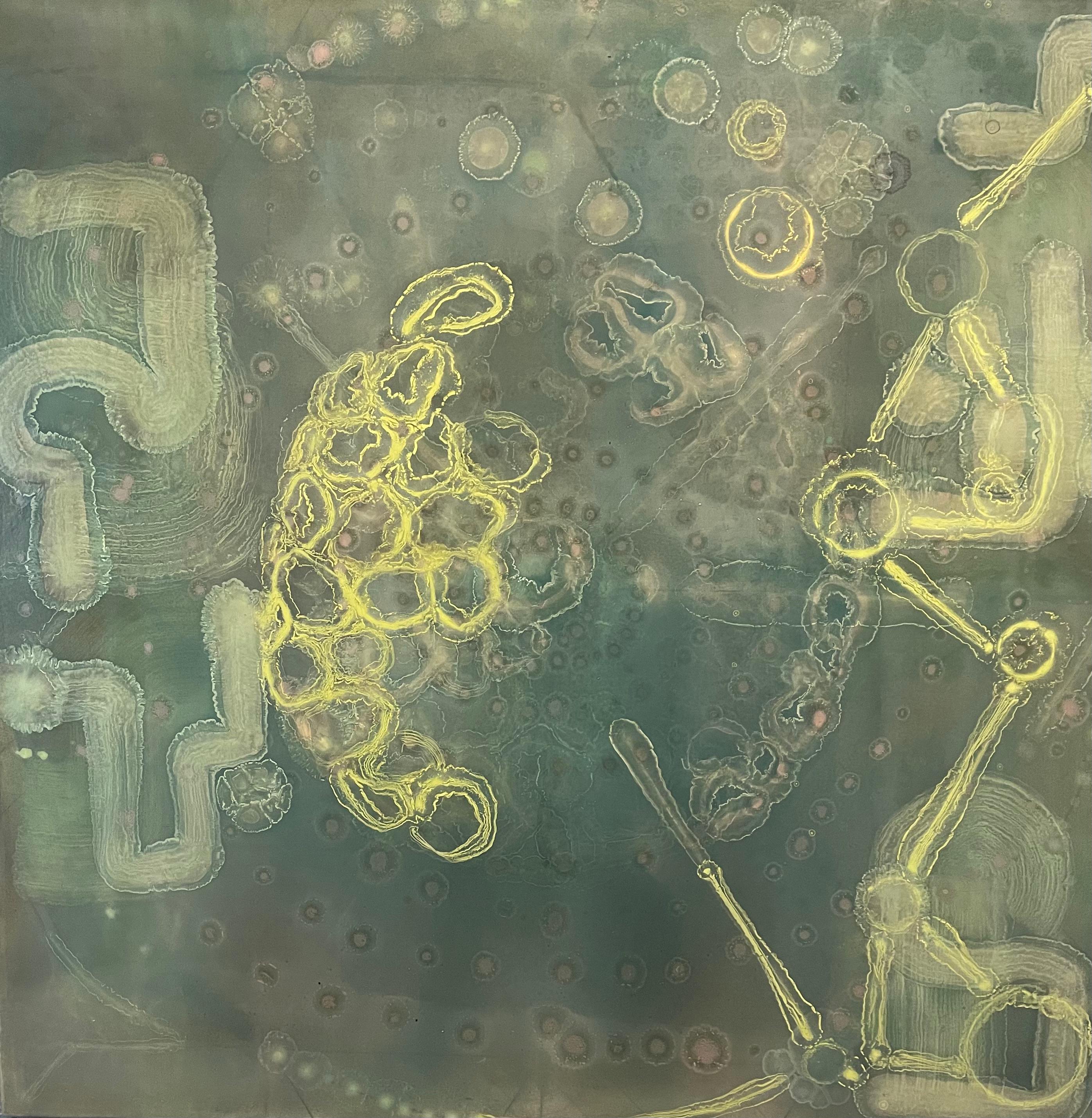 Riad Miah Abstract Painting - For Buckminster Fuller II