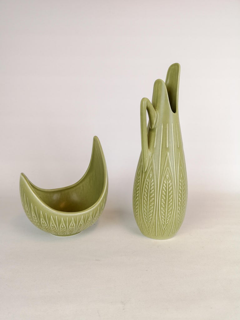 Rialto Ceramic Bowl and Vase by Gunnar Nylund for Rörstrand For Sale at 1stDibs