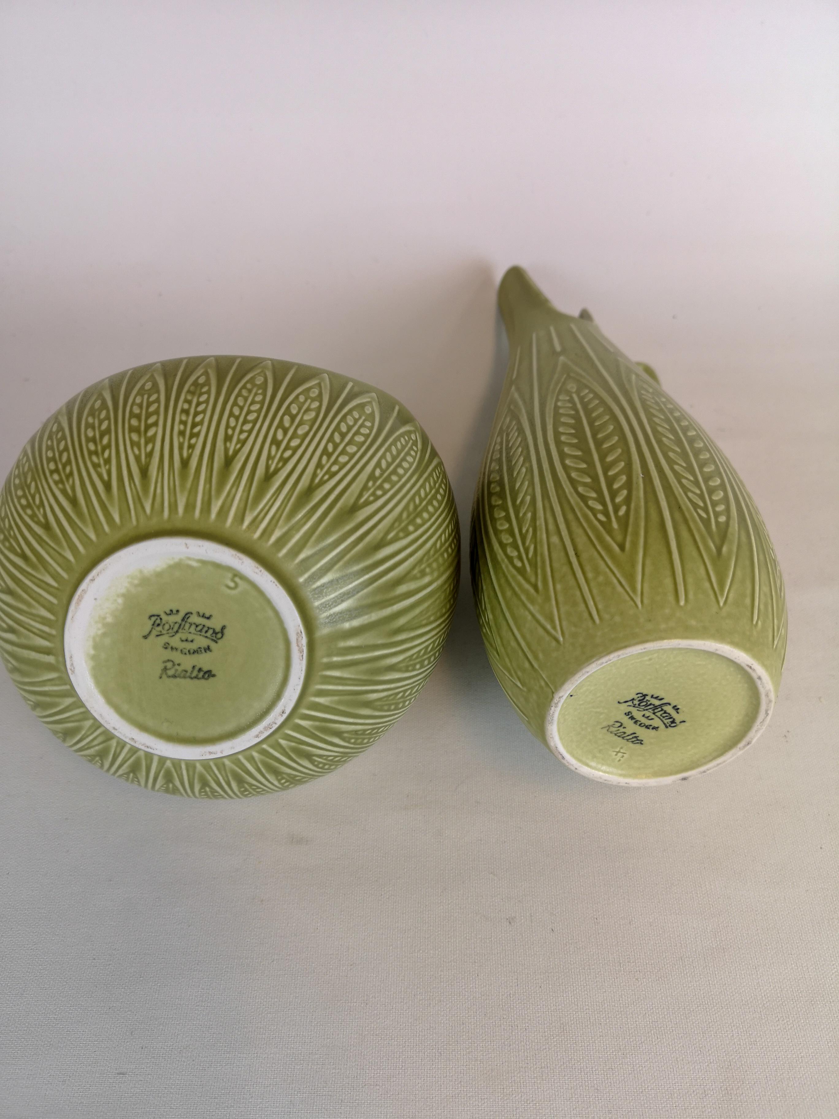 Midcentury Modern Ceramic Bowl and Vase 