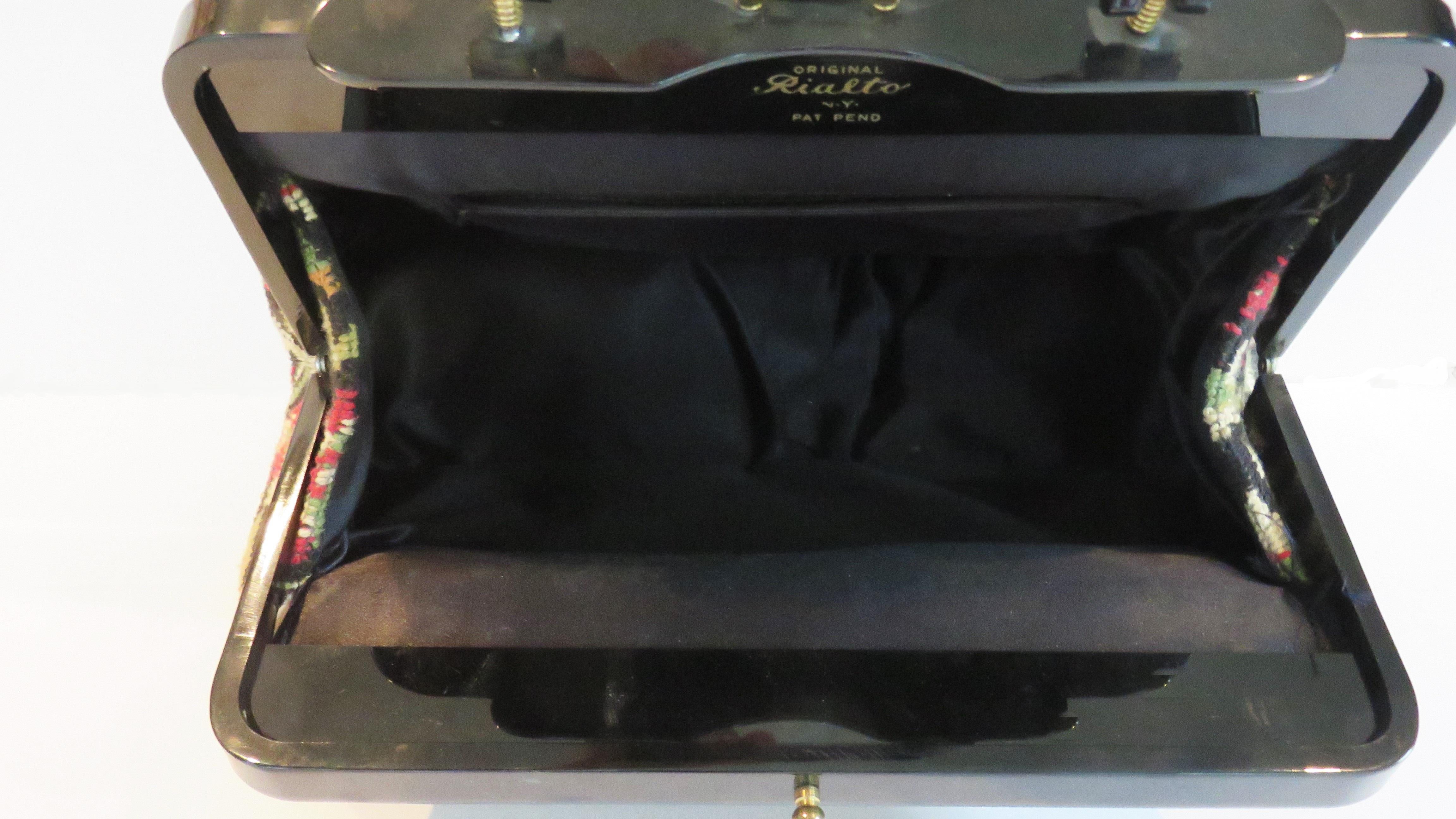 Rialto Large Needlepoint Handbag 1960s For Sale 6