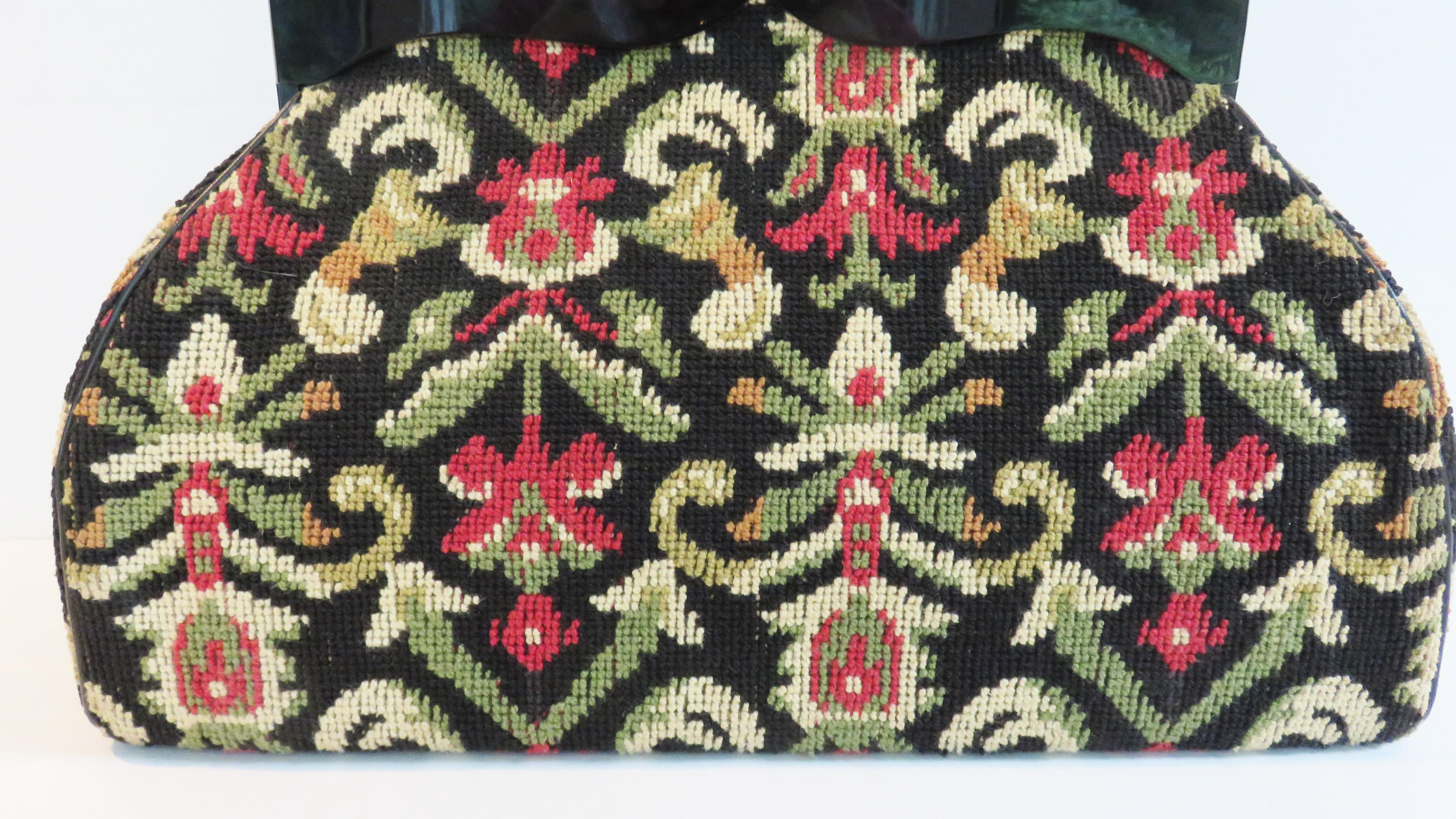 Rialto Large Needlepoint Handbag 1960s For Sale 1