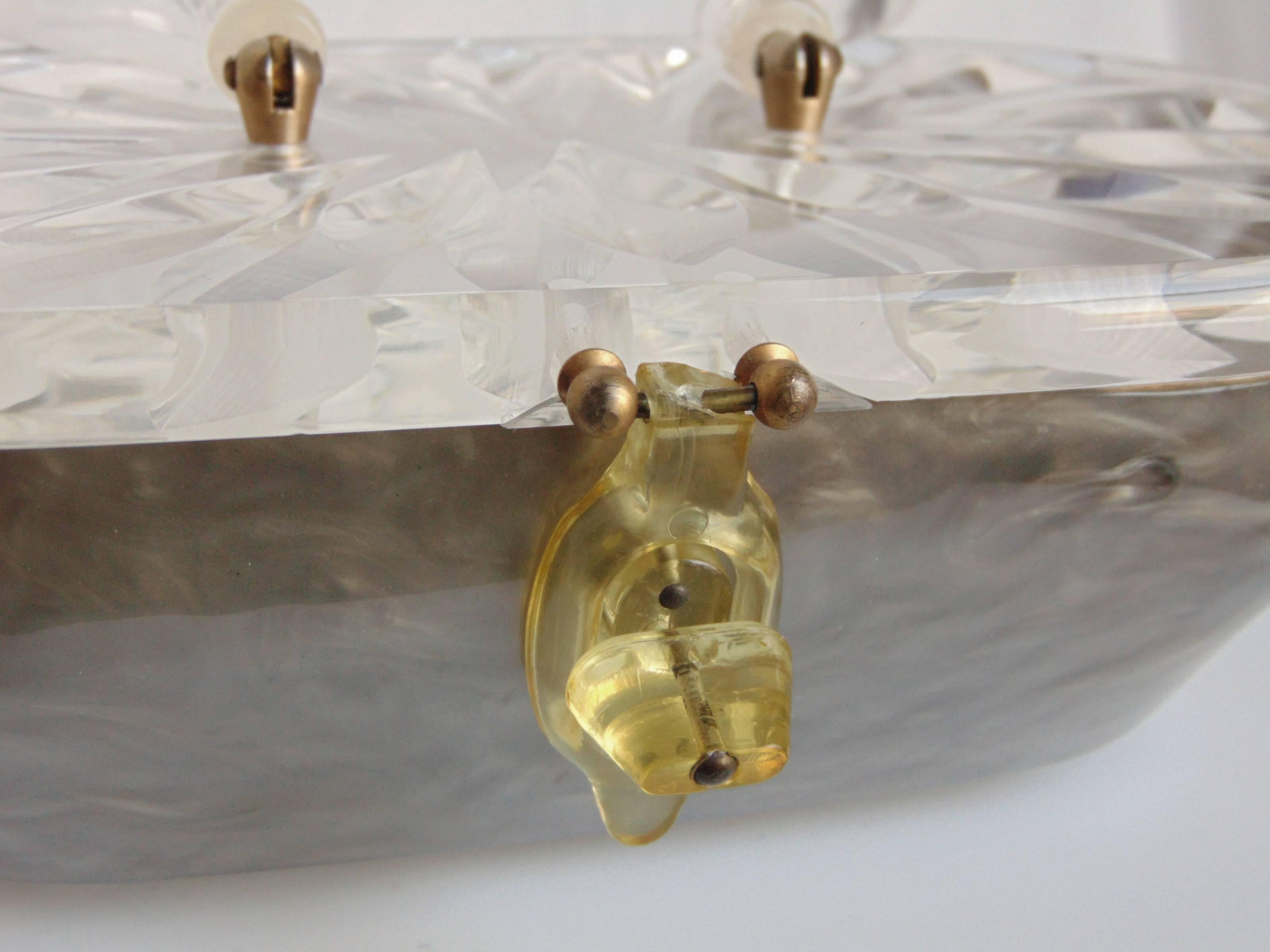 Rialto New York Lucite Handbag Unique Top Handle Bag 1950s 2