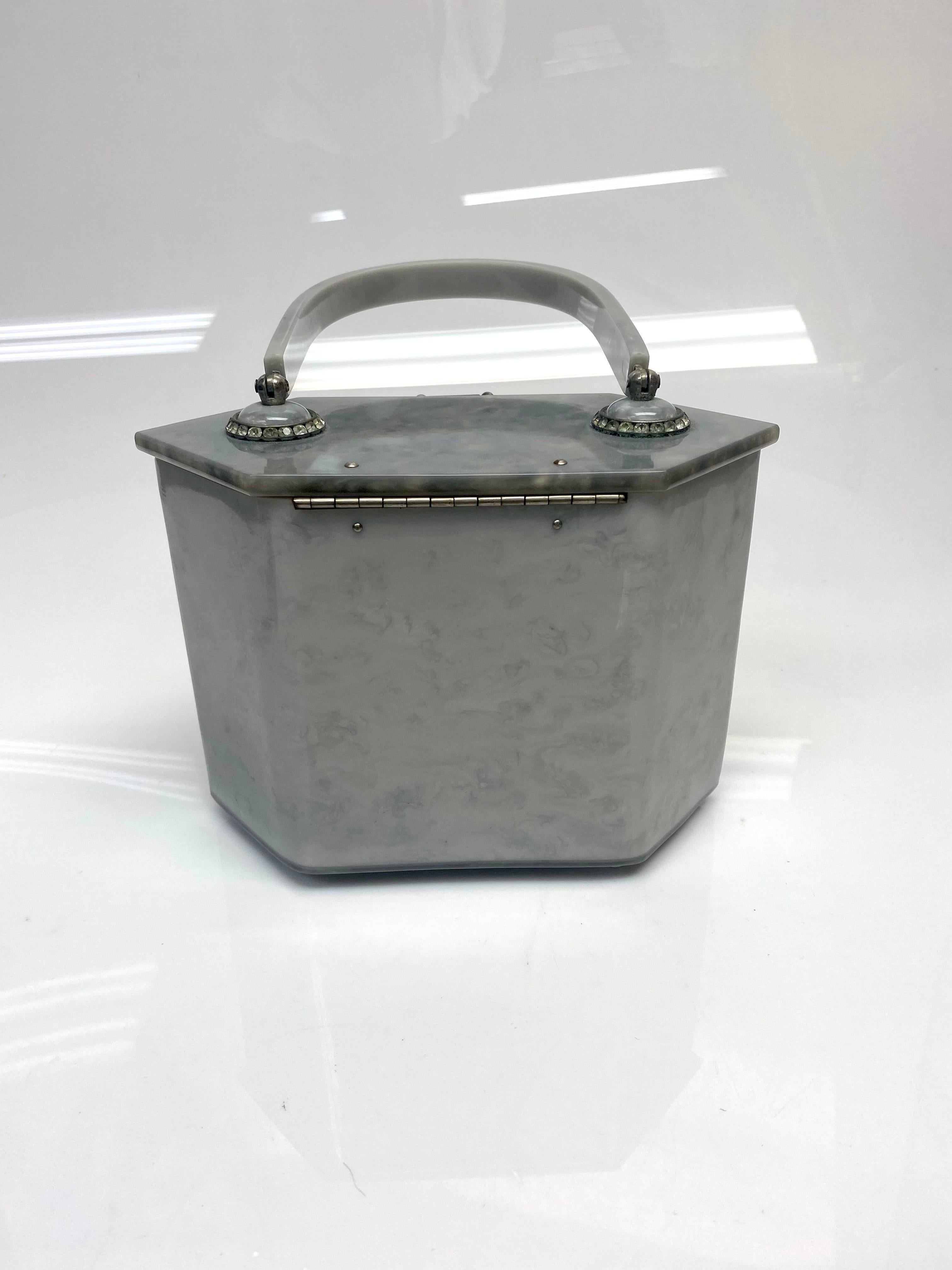 Rialto NY Grey Lucite Vintage Handbag For Sale 1