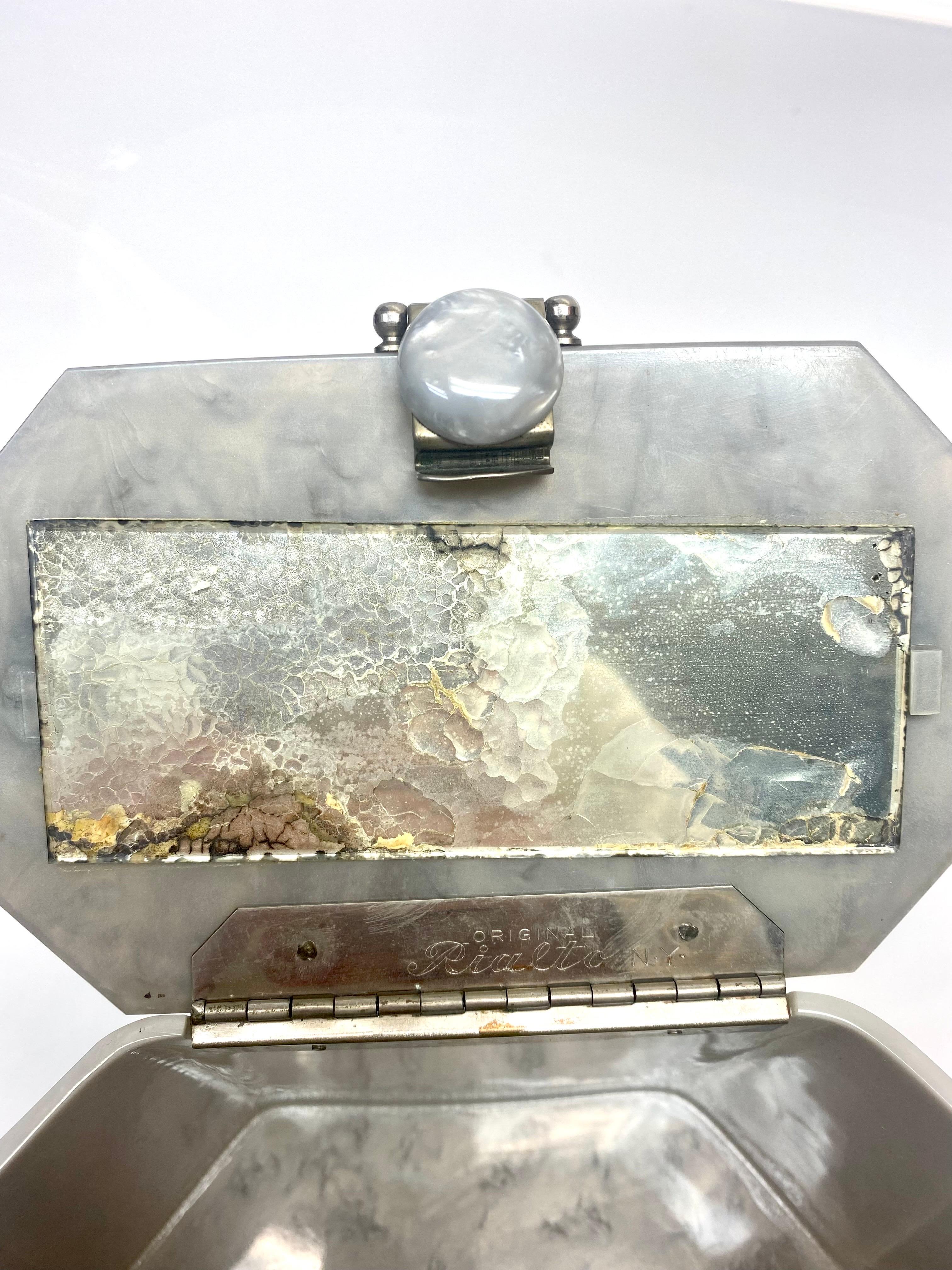 Rialto NY Grey Lucite Vintage Handbag For Sale 4