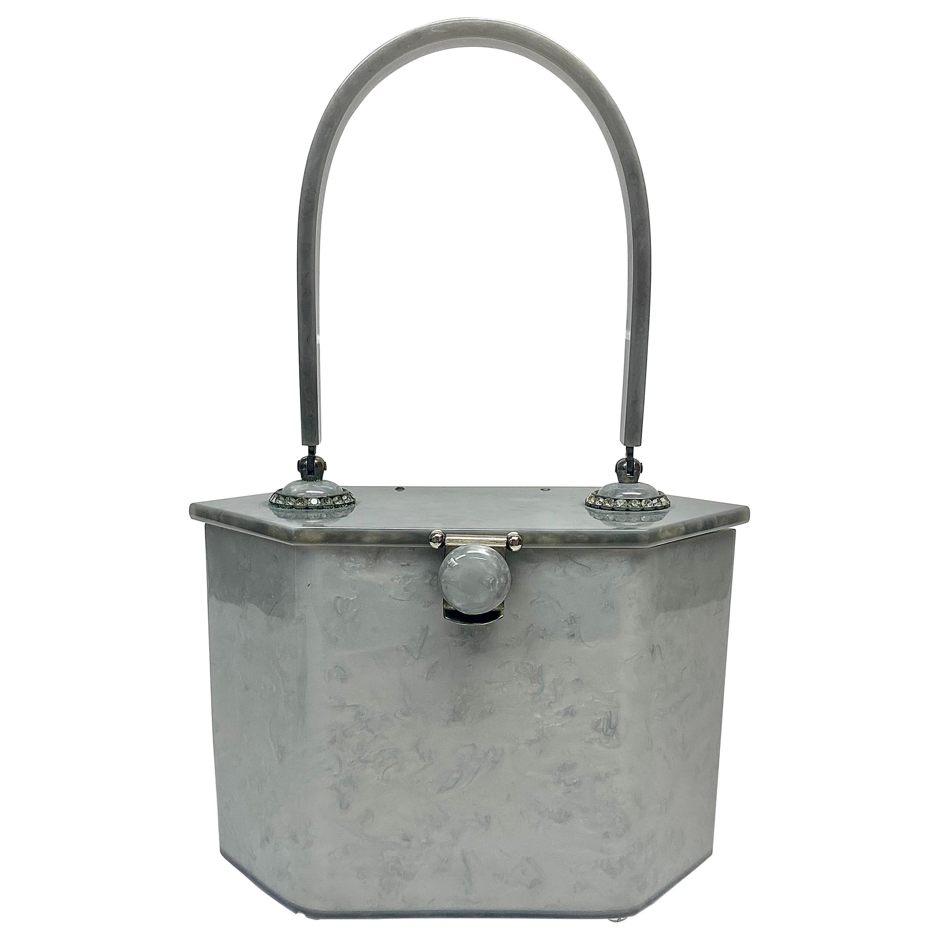 Rialto NY Graue Lucite Vintage Handtasche