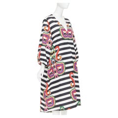RIANNA AND NINA black white striped graphic print V-neck tent dress OS