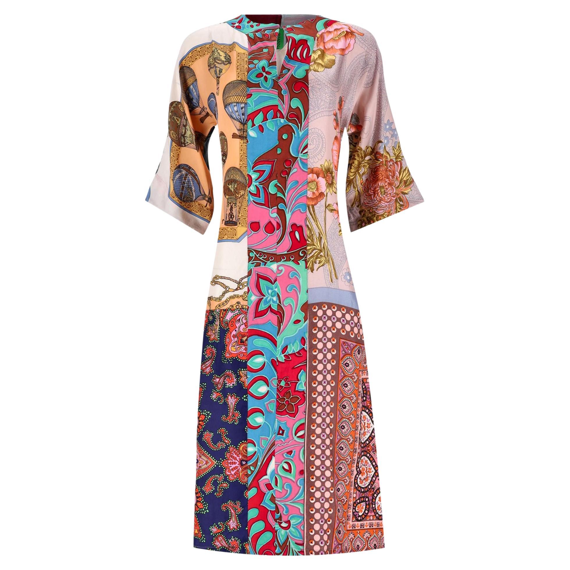 Rianna+Nina Patchwork Silk Kimono Dress For Sale