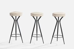 Riazór, Counter Stools, Metal, Vinyl, Brazil, 1950s