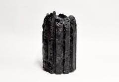 Rib 12X Sturdy Pitch Black Cornice Vessel by Lenny Stopp