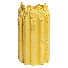 Rib 12X Sturdy Yellow Cornice Vessel by Lenny Stopp